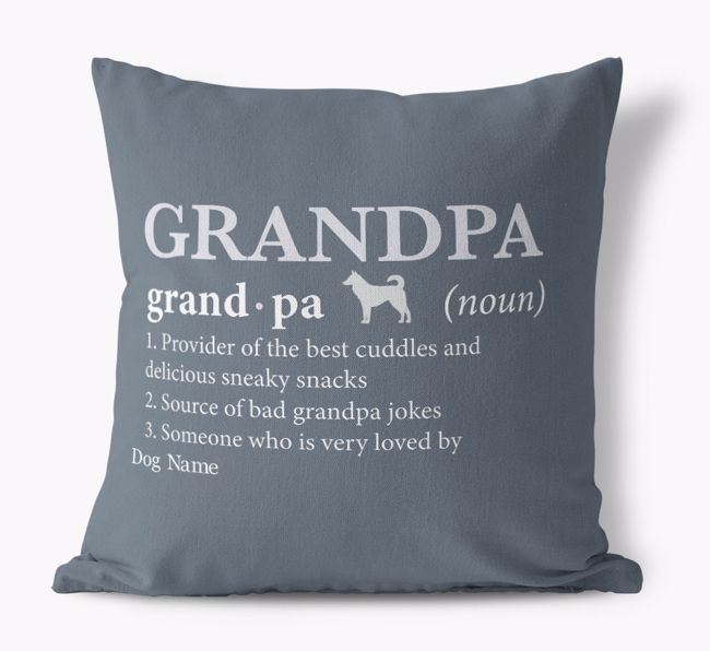 Definition of Grandpa: Personalized {breedFullName} Canvas Pillow